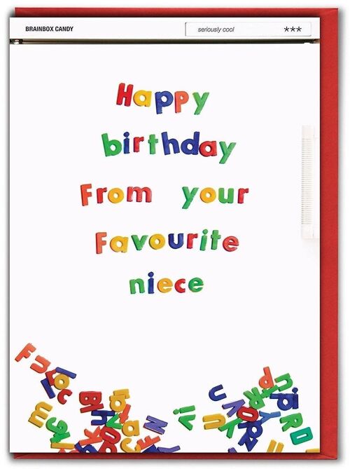 From Your Favourite Niece Funny Uncle / Aunt Card