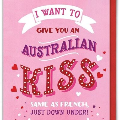 Carte de Saint Valentin drôle de baiser australien