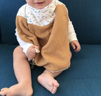 Bavoir bébé Serviette enfant en coton et gaze de coton de la Naissance jusqu'à 5 ans 1