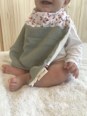Bavoir bébé Serviette enfant en coton et gaze de coton de la Naissance jusqu'à 5 ans 2
