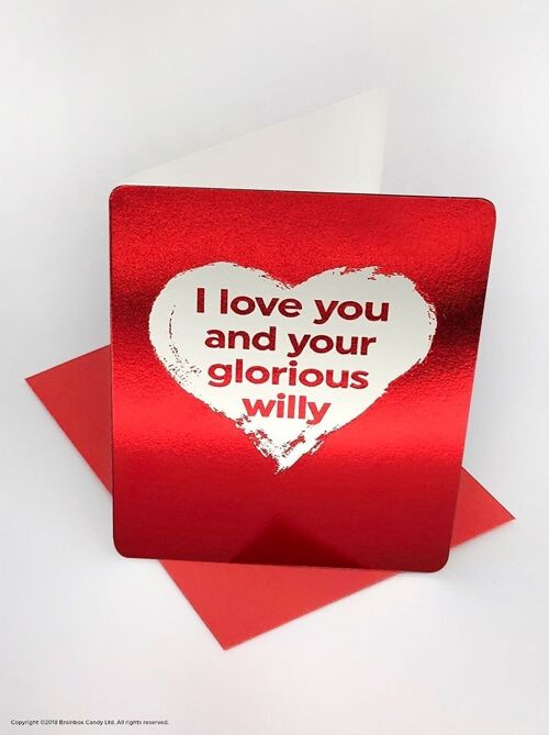 Glorious Willy Funny Valentines Small Card