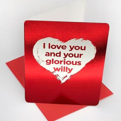Tarjeta Pequeña Glorious Willy Funny Valentines