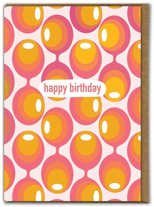 Happy Birthday orange circles card