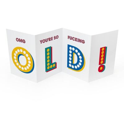 Funny Concertina Card - So Fucking Old