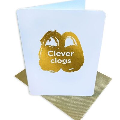 Clever Clogs Félicitations / Petite carte de remise des diplômes