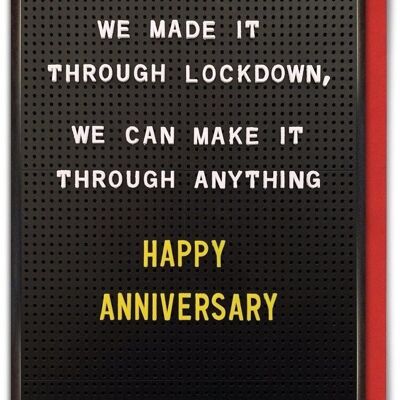 Biglietto anniversario divertente per l'anniversario del lockdown