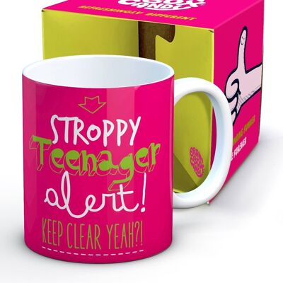 Tasse drôle d'adolescent de Stroppy (rose)