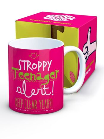 Tasse drôle d'adolescent de Stroppy (rose) 1