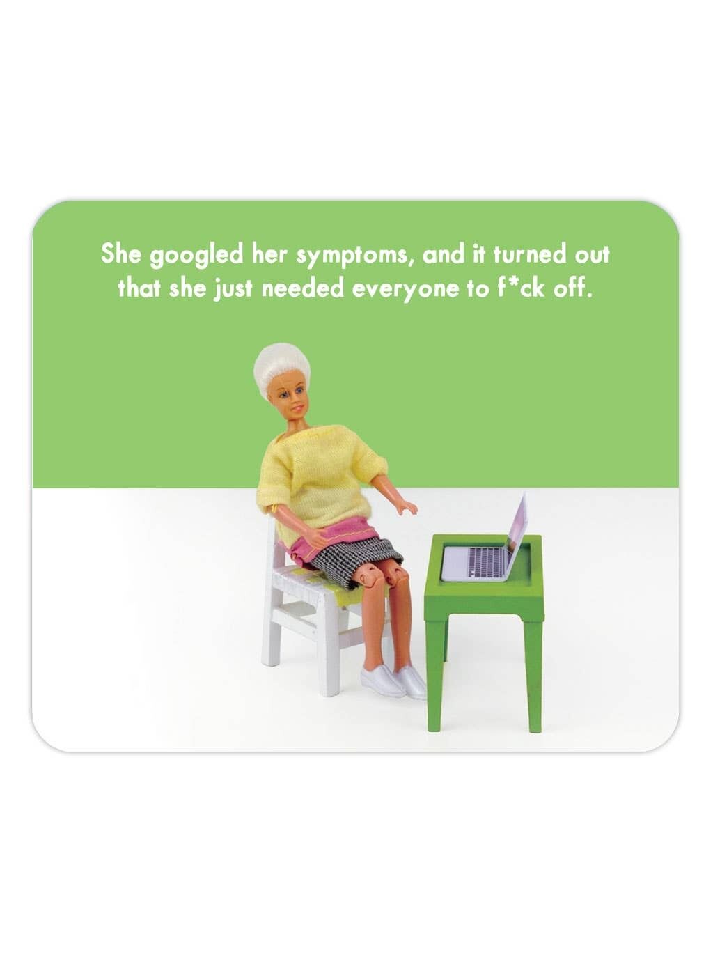 Funny Mousemat / Mousepad - googled symptoms by Brainbox Candy