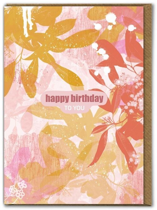 Happy Birthday leaves cards