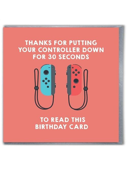 Funny Birthday Card - Son/Daughter Gaming Pink