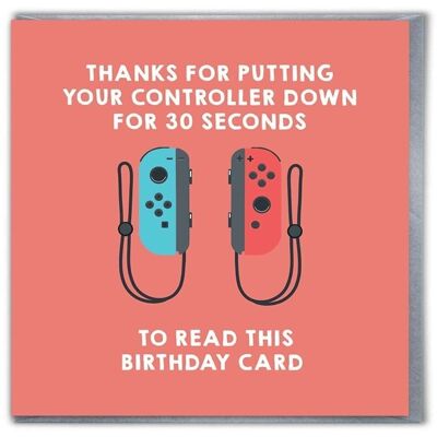 Funny Birthday Card - Son/Daughter Gaming Pink