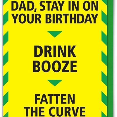 Dad Fatten The Curve Funny Birthday Card