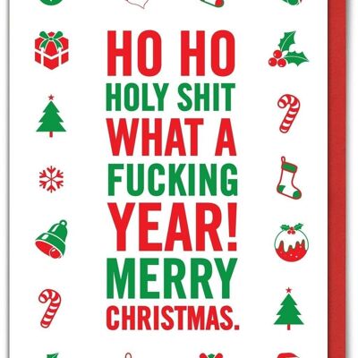 Ho Ho Holy Shit Funny Christmas Card