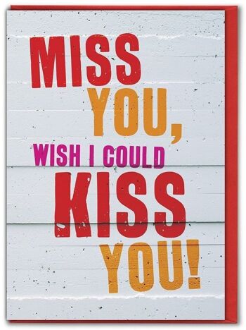 Carte Miss You Wish I could Kiss You Funny Missing You Card 1