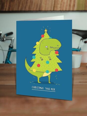 Carte de Noël drôle d'arbre de Noël-Rex 2