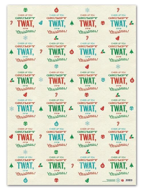 Grumpy Twat Rude Gift Wrap **Pack of 2 Sheets Folded**