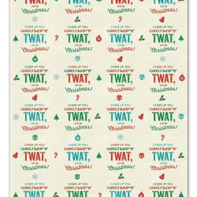 Grumpy Twat Rude Gift Wrap **Pack of 2 Sheets Folded**