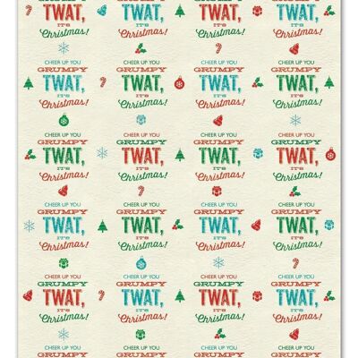 Grumpy Twat Rude Gift Wrap **Pack of 2 Sheets Folded**