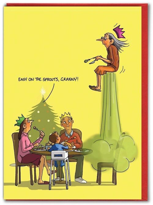 Funny Christmas Card - Easy On The Sprouts by Brainbox Candy