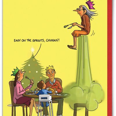 Divertente biglietto di Natale - Easy On The Sprouts di Brainbox Candy