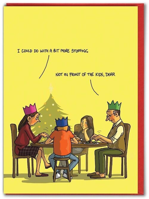 Funny Christmas Card - A bit More Stuffing by Brainbox Candy