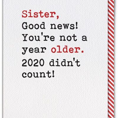 Schwester nicht ein Jahr älter lustige Schwesterkarte