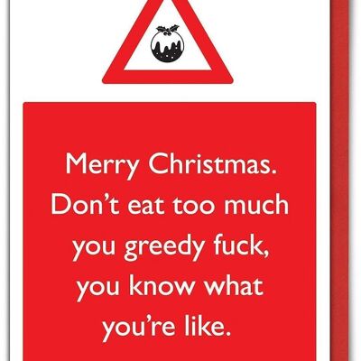 Cartolina di Natale non mangiare troppo