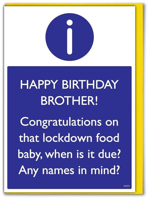 Brother Lockdown Food Baby Funny Brother Card