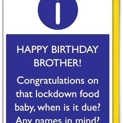 Tarjeta Brother Lockdown Food Baby Funny Brother