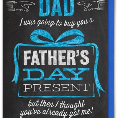 Tarjeta divertida del día del padre presente del día del padre