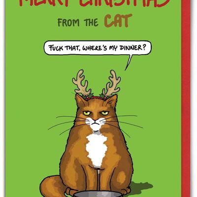 Carte de Noël amusante du chat - Fuck That par Brainbox Candy