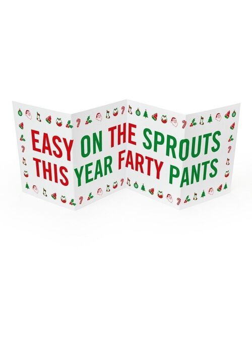 Funny Concertina Christmas Card - Farty Pants