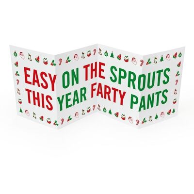 Funny Concertina Christmas Card - Farty Pants