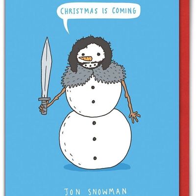 Carte de Noël drôle de bonhomme de neige
