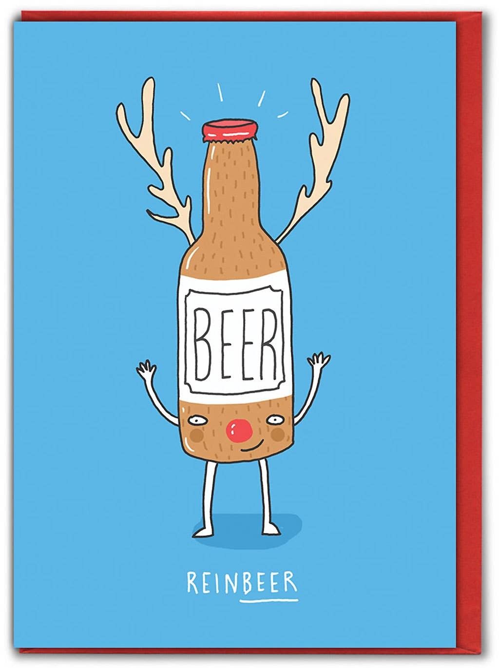 Cartolina di Natale divertente Reinbeer
