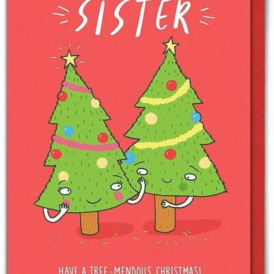 Schwester Baum-Mendous Xmas Schwester Weihnachtskarte