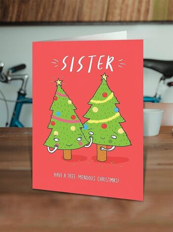 Carte de Noël Sister Tree-Mendous Xmas Sister 2