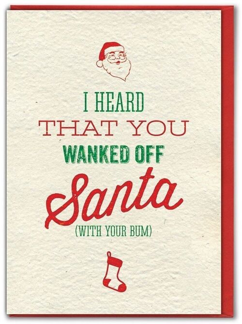 Santa Wank Funny Christmas Card