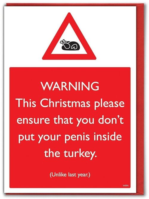 Turkey Cock Rude Christmas Card