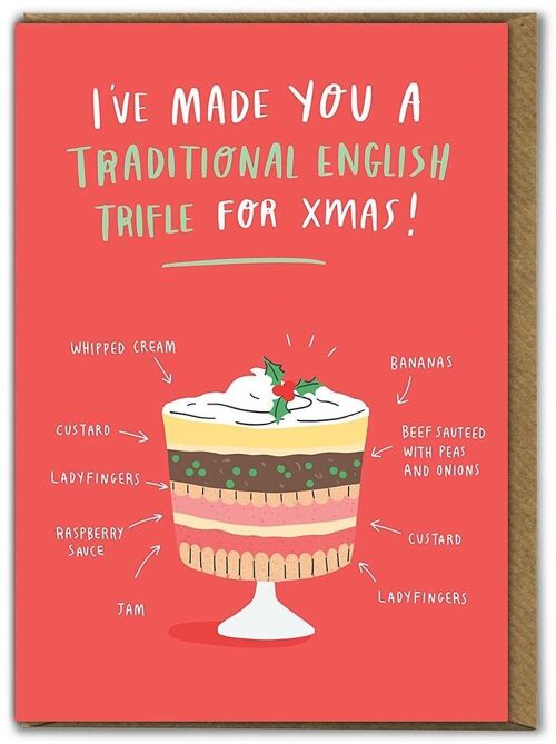 Traditional Trifle Xmas Funny Christmas Card