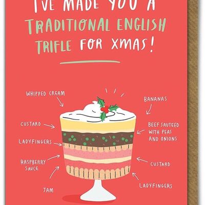 Traditional Trifle Xmas Funny Christmas Card