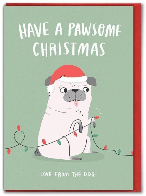 Pawsome Christmas Funny Christmas Card