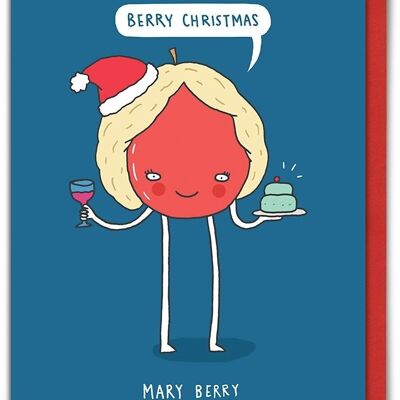Tarjeta de Navidad divertida de Mary Berry Xmas