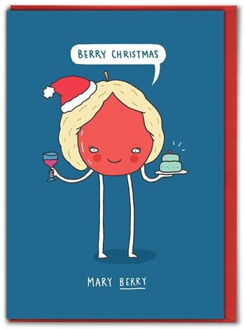 Carte de Noël drôle de Noël de Mary Berry 1