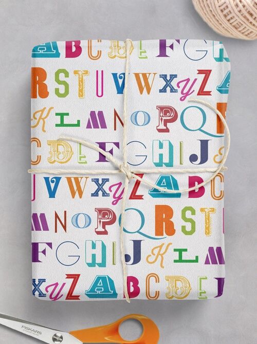 Alphabet Wrap**Flat Packed in pack of 25 sheets**