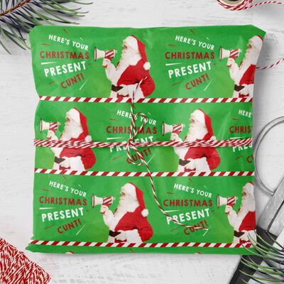 Confezione regalo regalo di Natale fica scortese **confezione da 2 fogli piegati**
