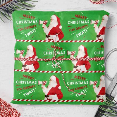 Confezione regalo Santa Grumpy Twat Rude **Confezione da 2 fogli piegati**