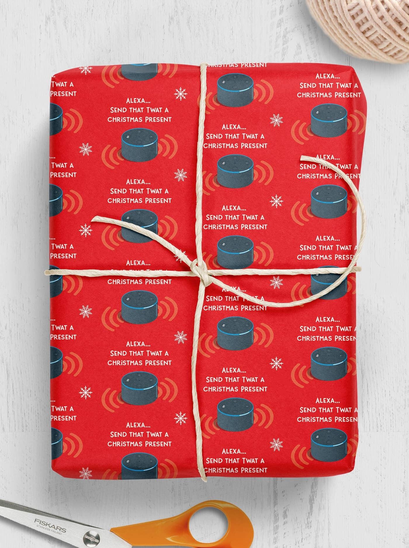Weihnachtsgeschenkpapier – Alexa Xmas Wrap **Packung mit 2 gefalteten Blättern** von Brainbox Candy