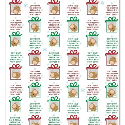 Christmas Gift Wrap - Xmas Hamster **Pack of 2 Sheets Folded** by Brainbox Candy